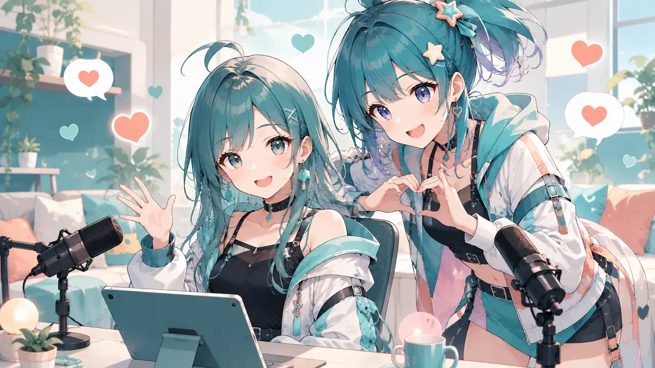視聴者との交流を楽しみながら配信する二人のVTuber