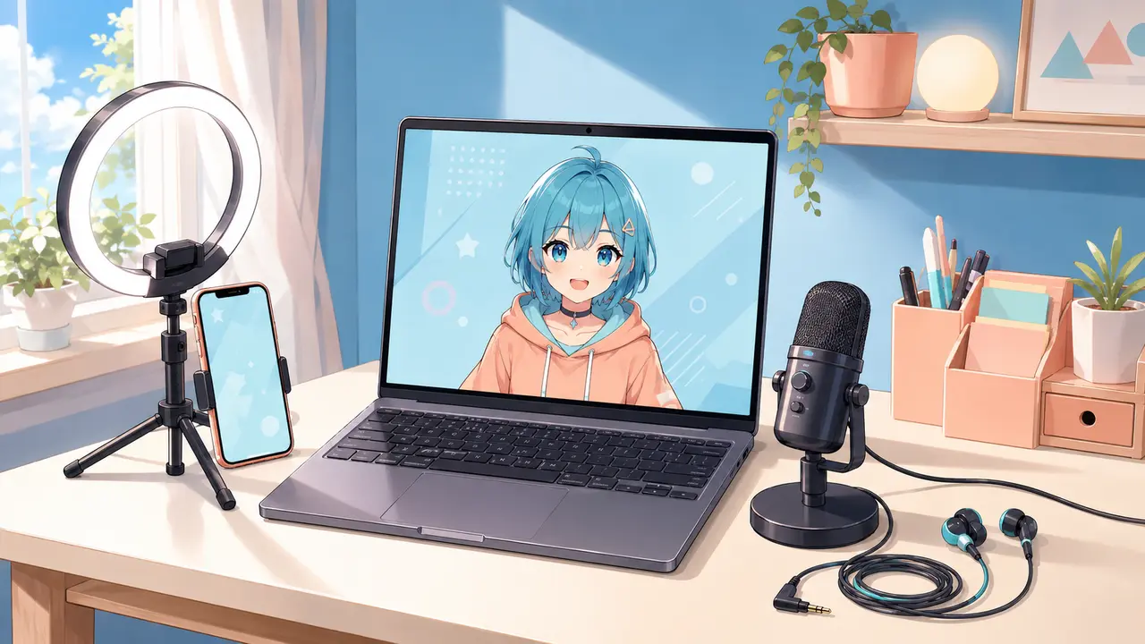 ノートPCとスマートフォンを中心に組んだ最小限の配信機材