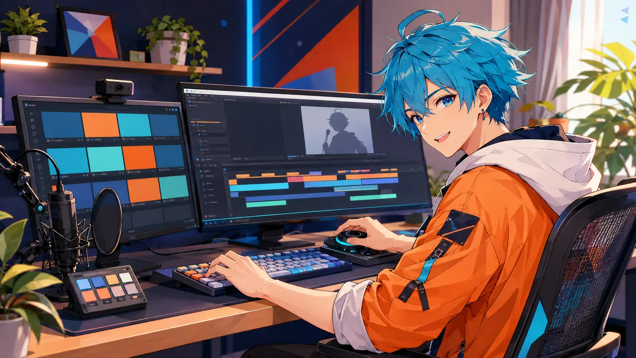 映像素材を編集して一本の動画にまとめるVTuber